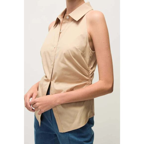 VERONICA BEARD Regina Sleeveless Button-Down Shirt 14 - Picture 2 of 9